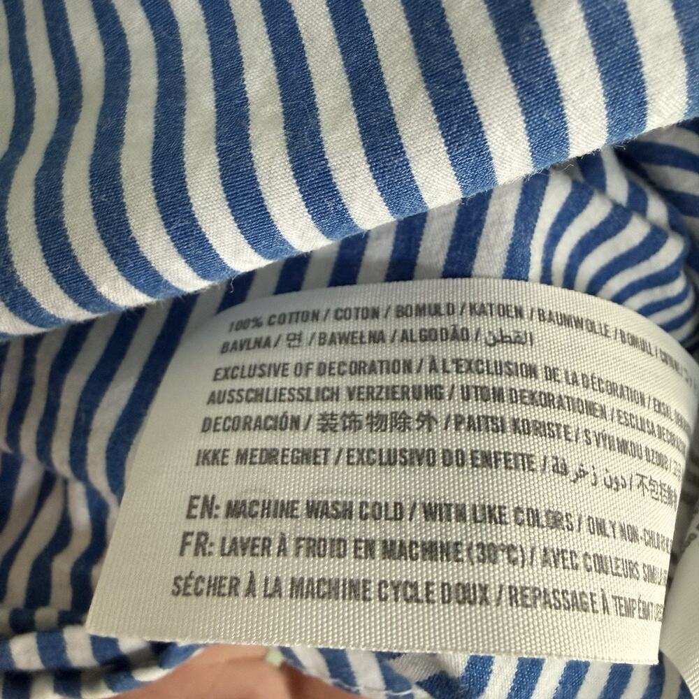 Y2K Hollister Shirt Mens XXL Long Sleeve Button Front Pocket Logo Blue White - Picture 4 of 4